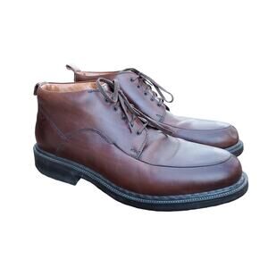 Johnston & Murphy Brown Leather Boots Lace Up Ankle Italy Sz US 10 EU 43